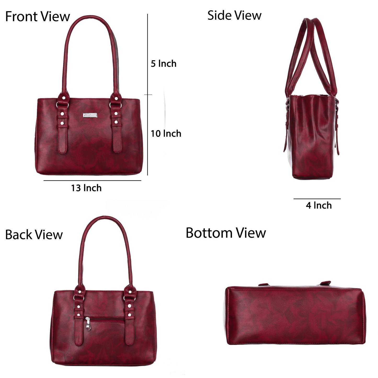fashion Faux Leather Women’s Satchel Bag | Ladies Purse Handbag| Tote Bag | Shoulder Bag / Cherry/